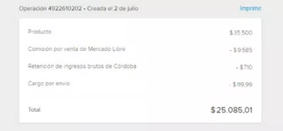 Estafa de mercado libre con percepciones