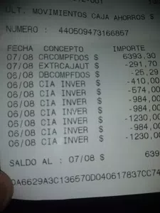 4000 pesos de más me descontaron