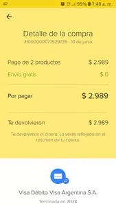 Pago no devuelto