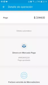 Débito incorrecto