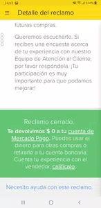 Me devuelven 0 pesos de un reclamo