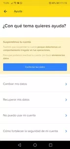 Cuenta suspendida con dinero