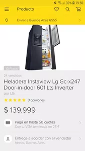 50 cuotas comprando en mercadolibre con tarjetas banco ciudad