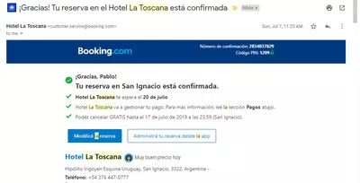 Reserva cancelada unilateralmente y sin aviso