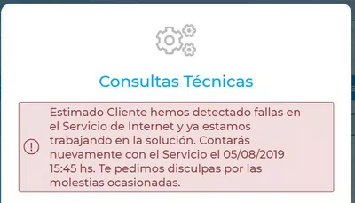 Problema servicio banda ancha telecentro