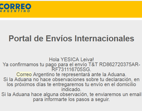 No llega mi pedido de aduana