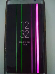 Linea rosa en pantalla