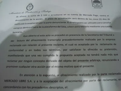 Mercadolibre no respeta laudo arbitral