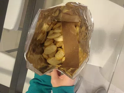 Plastico en el paquete de twistos