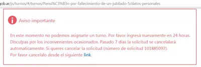 No consigo que me otorguen turno para tramite de solicitud de pensión