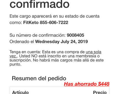 Engaño de no mandar el producto solicitado y cargado a tarjeta de crédito