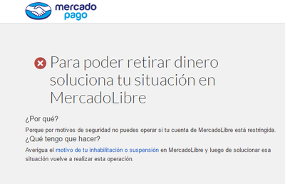 Me bloquearon mi dinero de mercadolibre me siento robada
