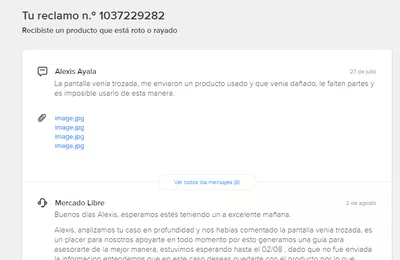 Reclamo cerrado erróneamente por mercado libre