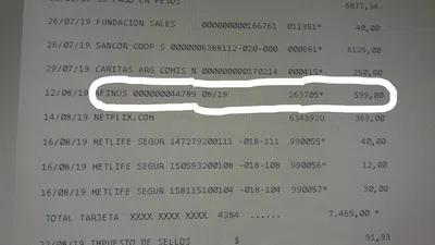 Descuento de afinus no contratado por mi no se que es