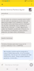 El vendedor de mercado libre me faltó al respeto al decirme insultos