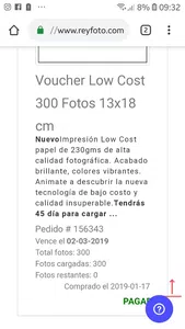 Reclamo por envió de fotos imoresas