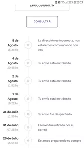 No se realizo la entrega del producto