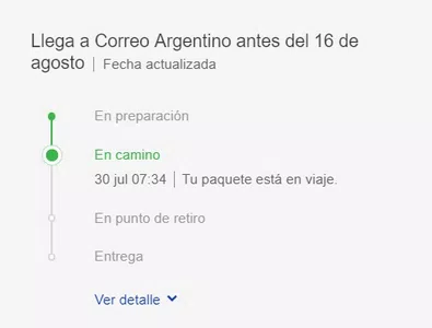 El código de seguimiento de una compra no es válido