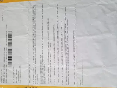 El telegrama dice entrega a domicilio