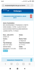 Embargo y estafa