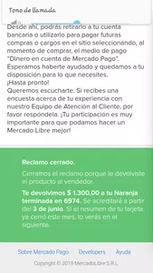 Devolución del dinero