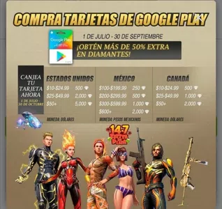 Diamantes de regalo al comprar tarjeta google play