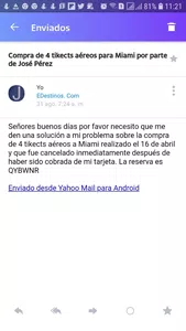 Compra de 4 tikects aéreos para miami