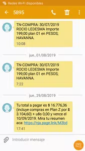 Sms tarjeta naranja