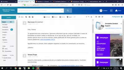 No quieren anular una compra realizada dos dias atras