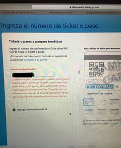 No puedo enlazar los ticket para disney comprados en despegar