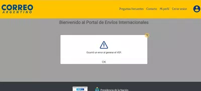 Ocurrió un error al general el vep