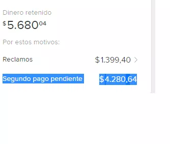 Segundo pago pendiente