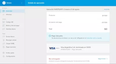 Un mes de que compre y no me devuelven el dinero