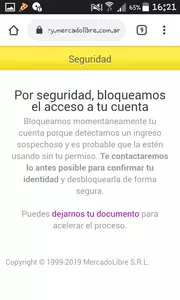 Cierre de cuenta mercado libre/pago