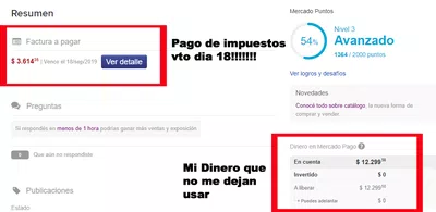 No puedo adelantar mi dinero de mercado pago