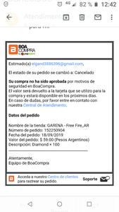 Boacompra cancela mis pagos