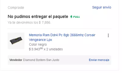 Devolución dinero de una compra que nunca llego