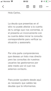 Suspension de cuenta injustamente