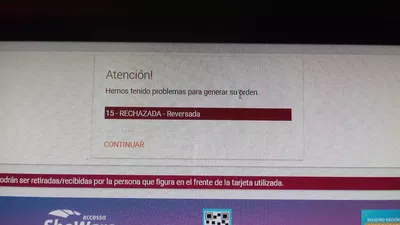 Rechazo de tarjeta