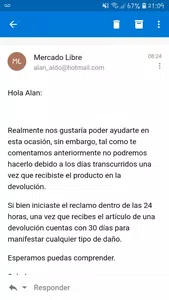 Faltan partes de una venta cancelada y devuelta a mi