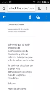 No devolución de mi dinero en mercado libre