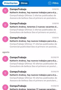 Quiero dejar de recibir correos de computrabajo