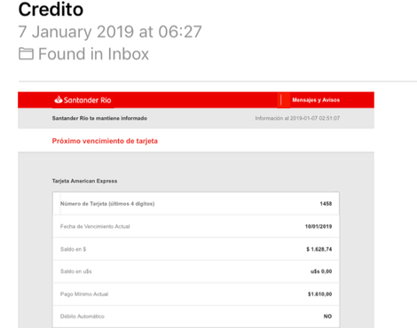 Aviso de mora por tarjetas de credito no solicitadas