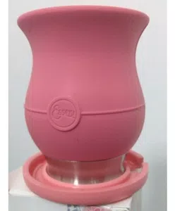 Mate boca ancha con faltantes de tapa y bombilla