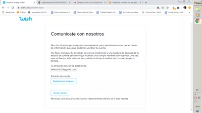 No me deja comprar en wish