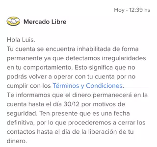¡cuenta suspendida! mercadolibre injustos y abusivos