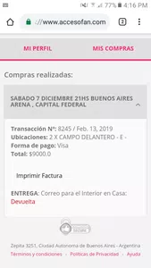 No enviarin las entradas