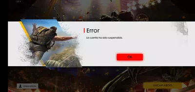 Mí cuenta de fre fire fue suspendida