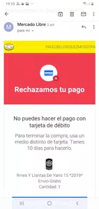 Exigo mi reembolso de un pago rechazado!