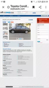 No puedo sacar una publicación  de un auto toyota corolla 2010